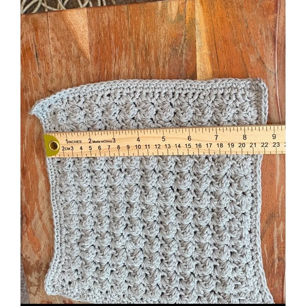 Crocheted Washcloth Handmade Spa Cloth Scrub Face Cloth Neutral Home Decor